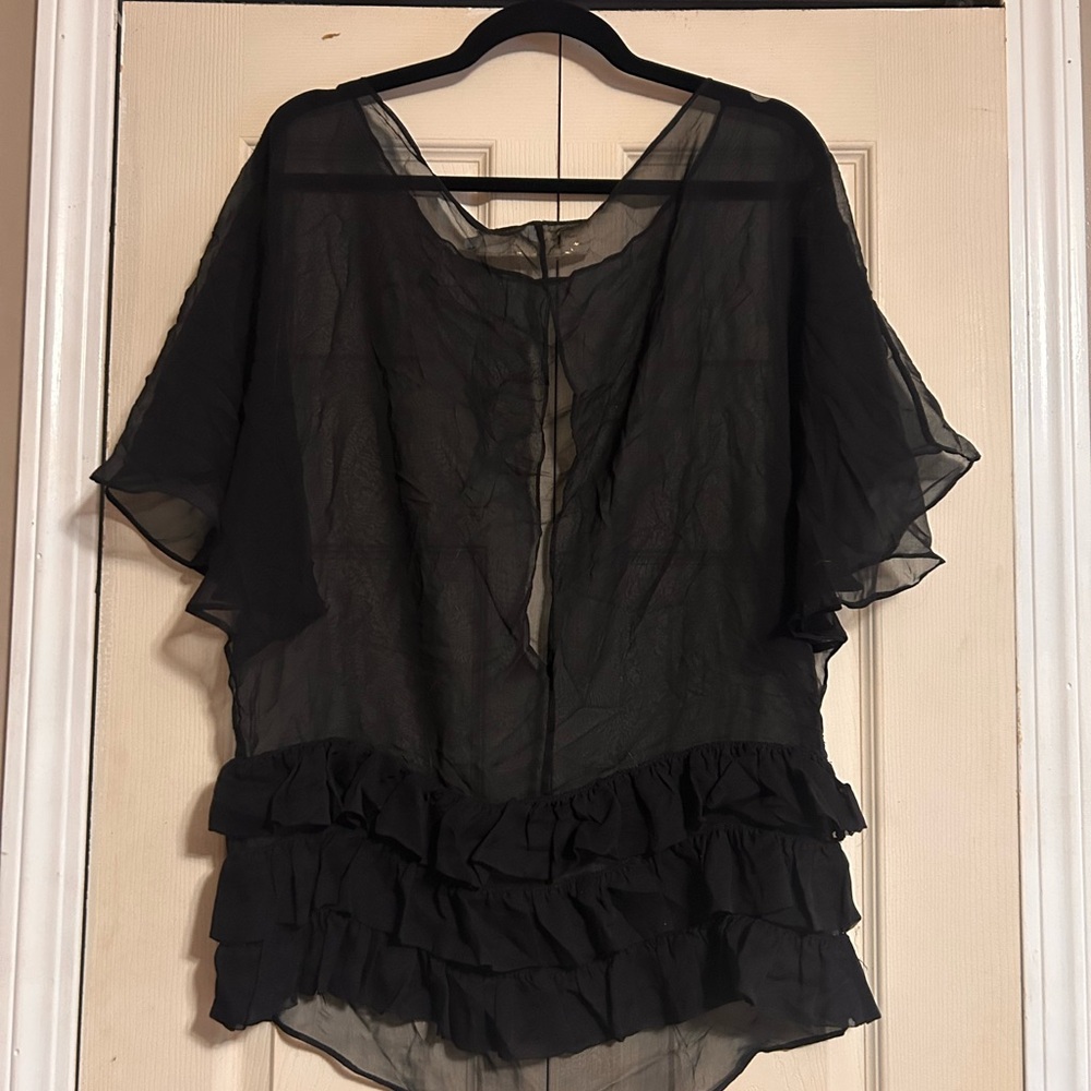 Jen's Pirate Booty Black Sheer Blouse